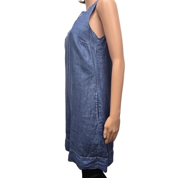 Tommy Bahama Seaglass Linen Sleeveless Shift Dress Women XS Dark Cobalt Blue - Picture 7 of 13